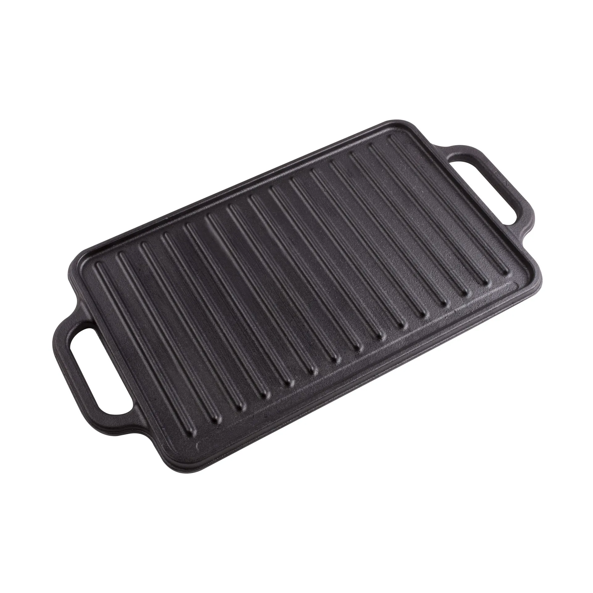 Stekeplate støpejern vendbar 21x33 cm, Svart Victoria
