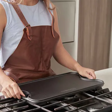 Stekeplate støpejern vendbar 25x47 cm - Svart - Victoria