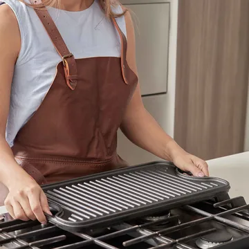 Stekeplate støpejern vendbar 25x47 cm - Svart - Victoria