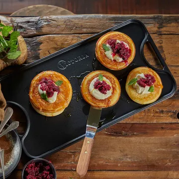 Stekeplate støpejern vendbar 25x47 cm - Svart - Victoria