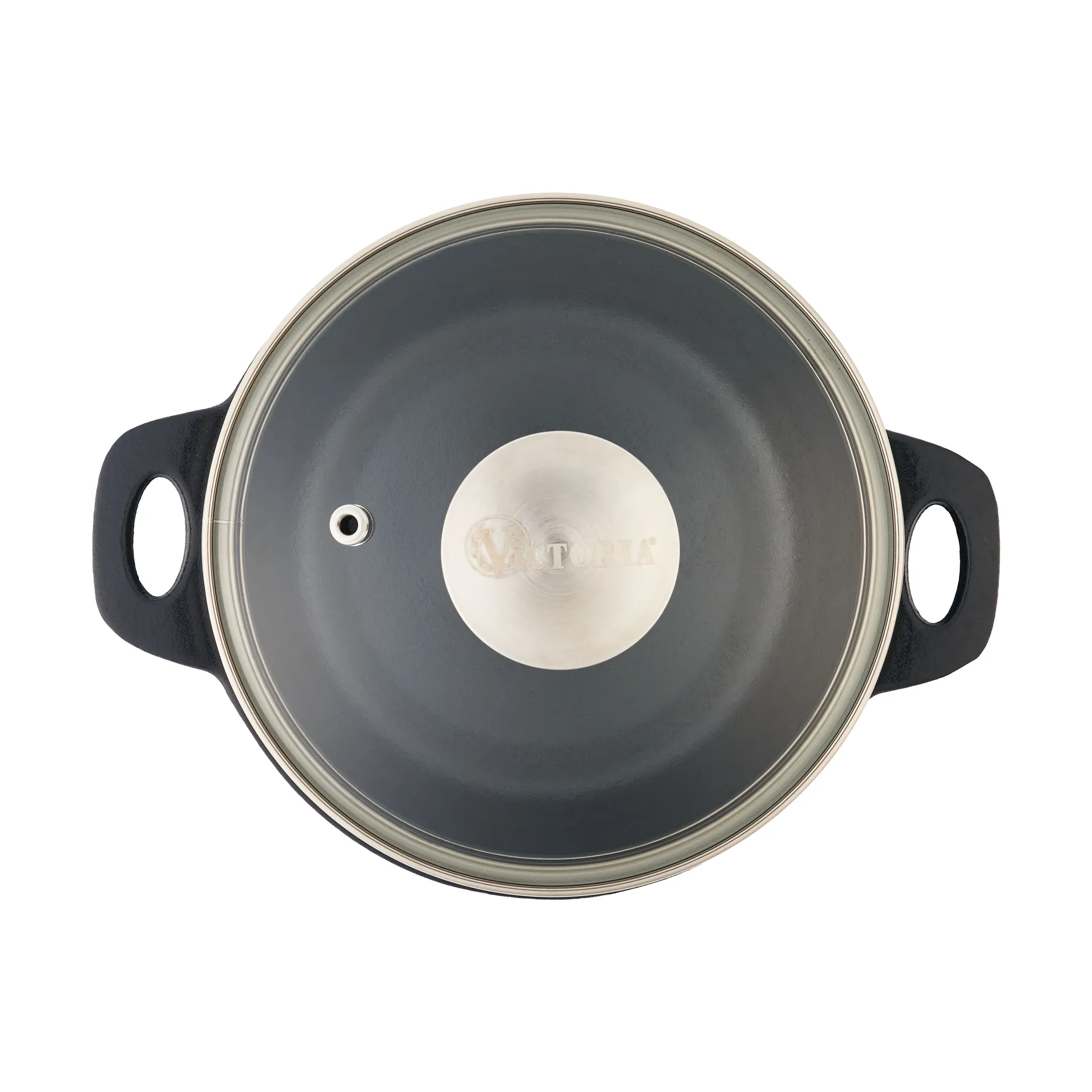 Victoria glasslokk med stålknopp, Ø16 cm Victoria