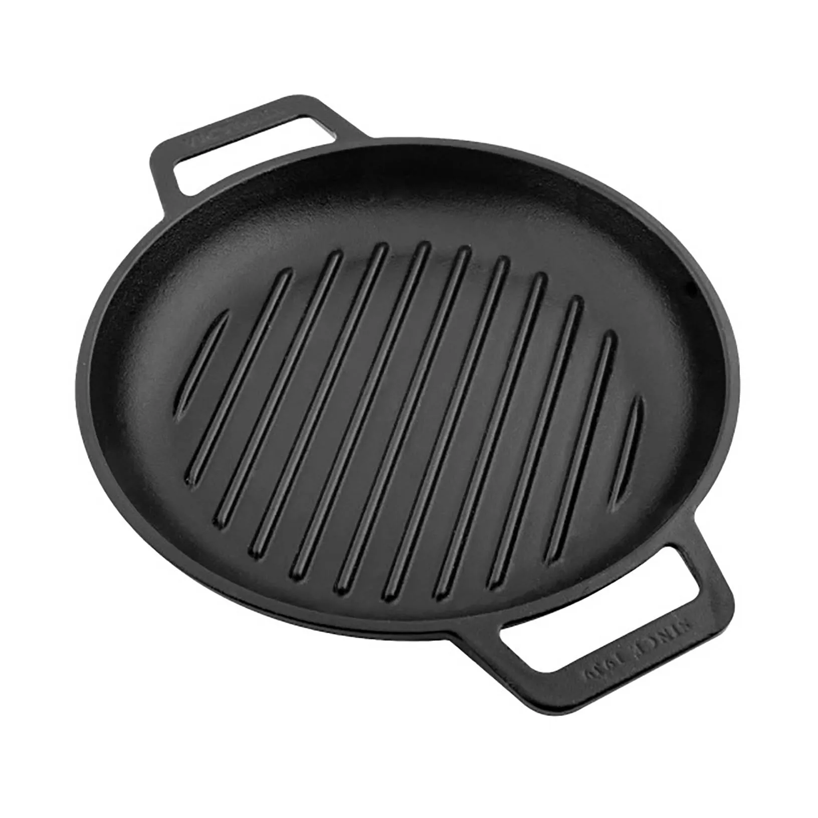 Victoria grillpanne støpejern to håndtak emaljert, Ø25 cm Victoria