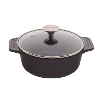 Victoria gryte støpejern glasslokk enameled - 1,9 l - Victoria