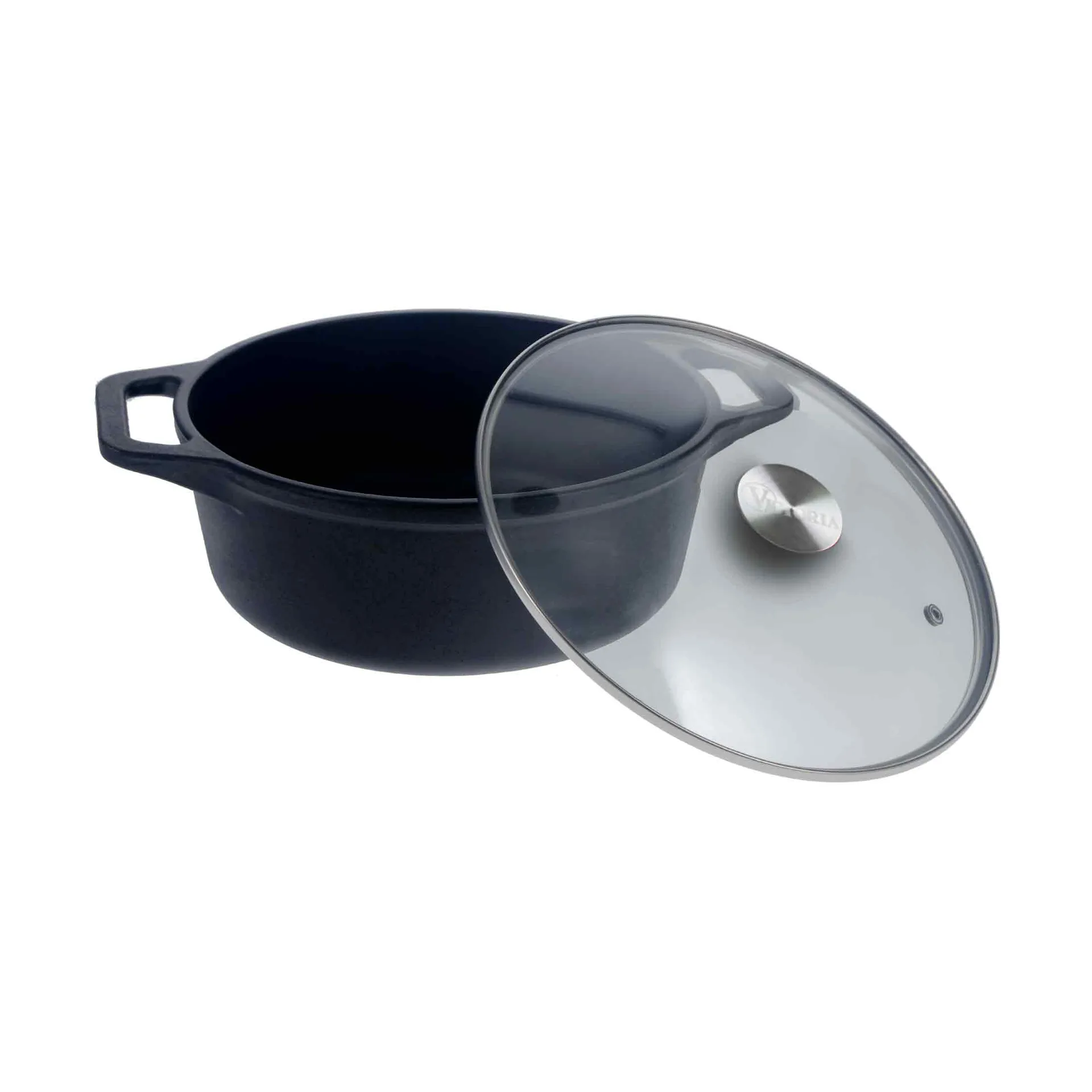 Victoria gryte støpejern glasslokk enameled, 3,8 l Victoria