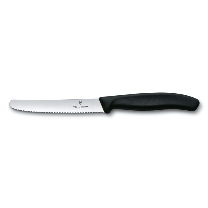 Swiss Classic pølse-/tomatkniv 11 cm - Svart - Victorinox