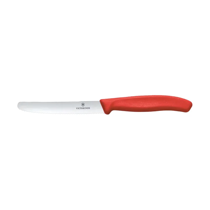 Swiss Classic pølse-/tomatkniv tagget 11 cm - Rød - Victorinox