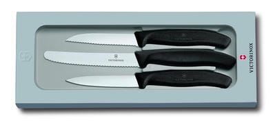 Victorinox grønnsaks- & skrelleknivsett 3 deler - Svart - Victorinox