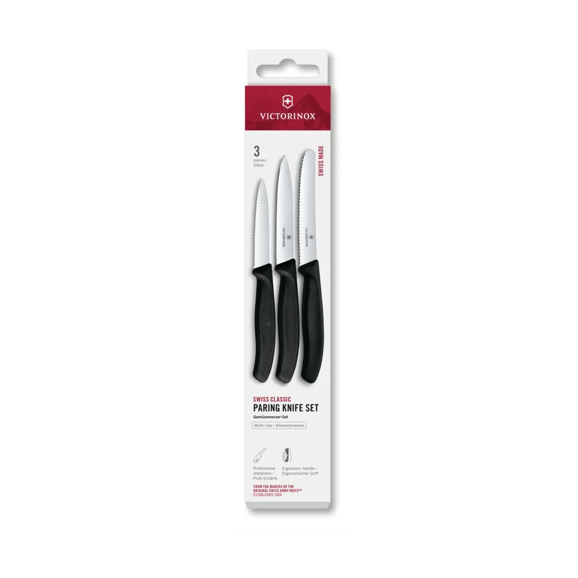 Victorinox Swiss Classic skrelleknivsett 3-deler, Svart Victorinox