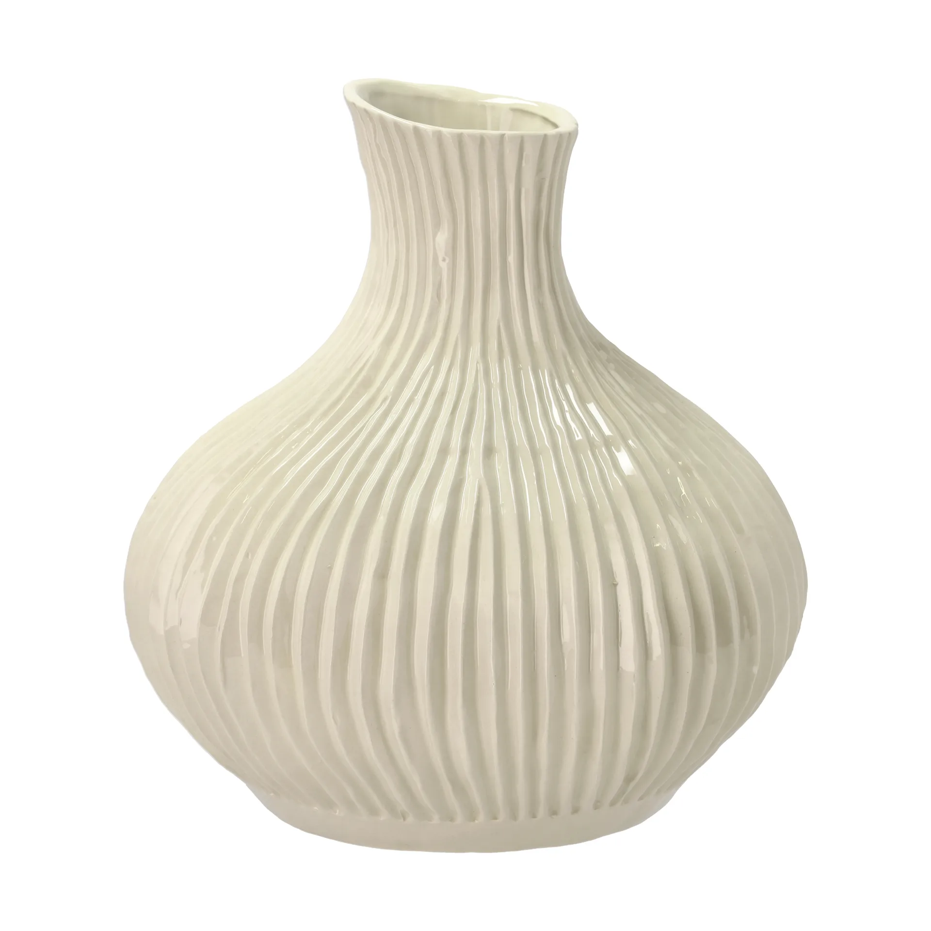 Eik vase Ø31x33,5 cm, Kremhvit Villa Collection