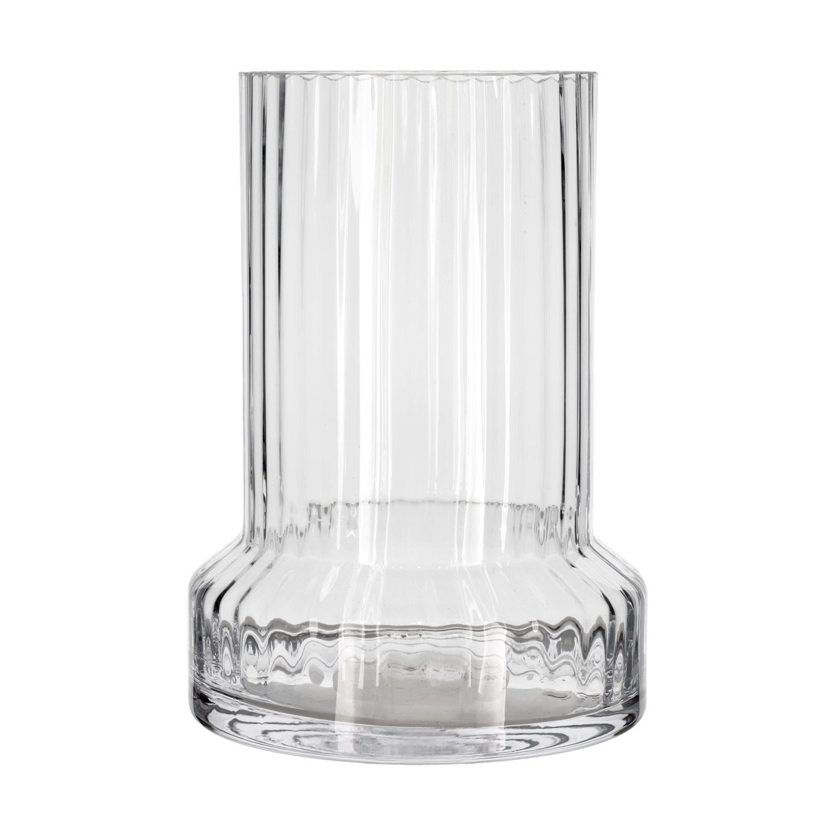 Villa Collection Hvils glassvase riflet Ø21 cm Clear