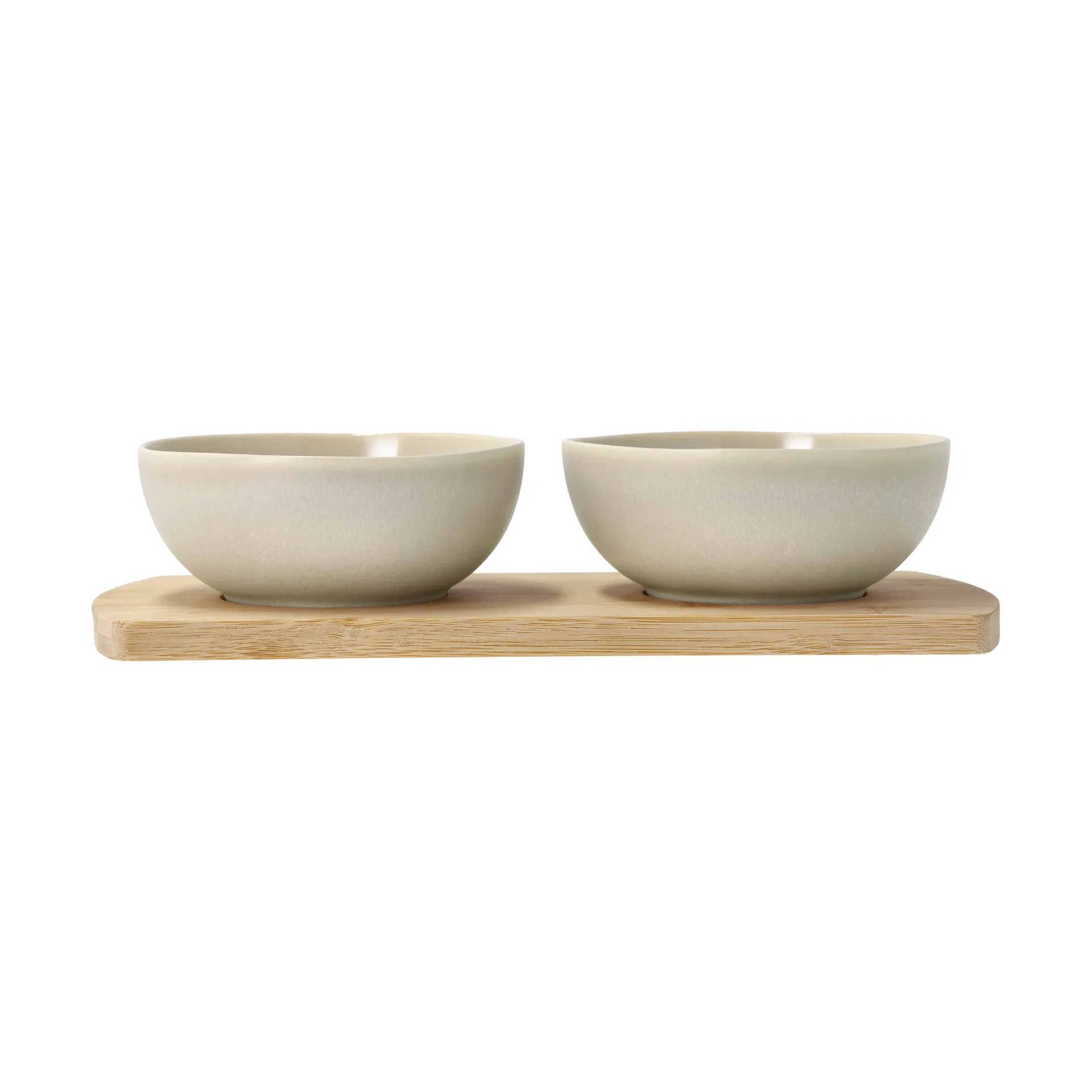 Shoku bambusbrett med 2 skåler, Beige Villa Collection
