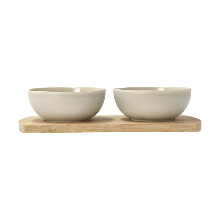 Shoku bambusbrett med 2 skåler - Beige - Villa Collection