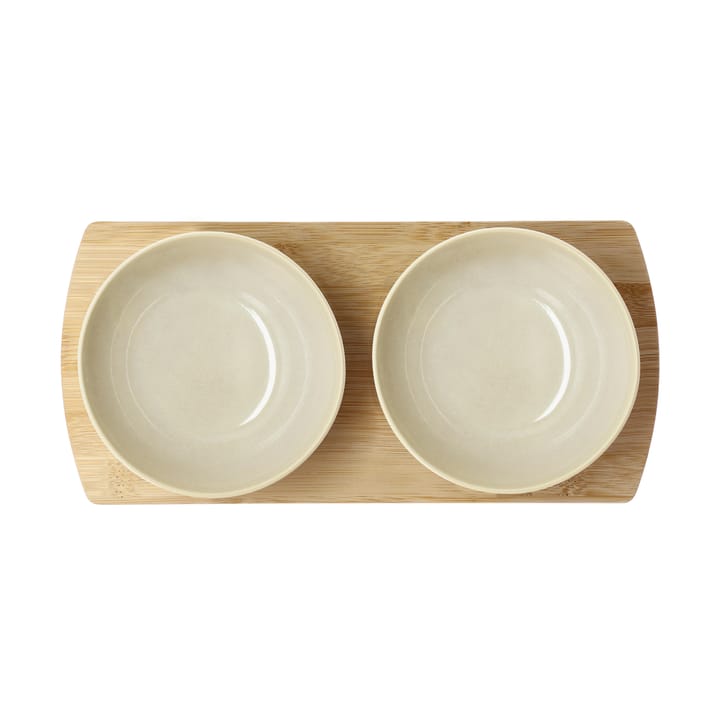 Shoku bambusbrett med 2 skåler, Beige Villa Collection