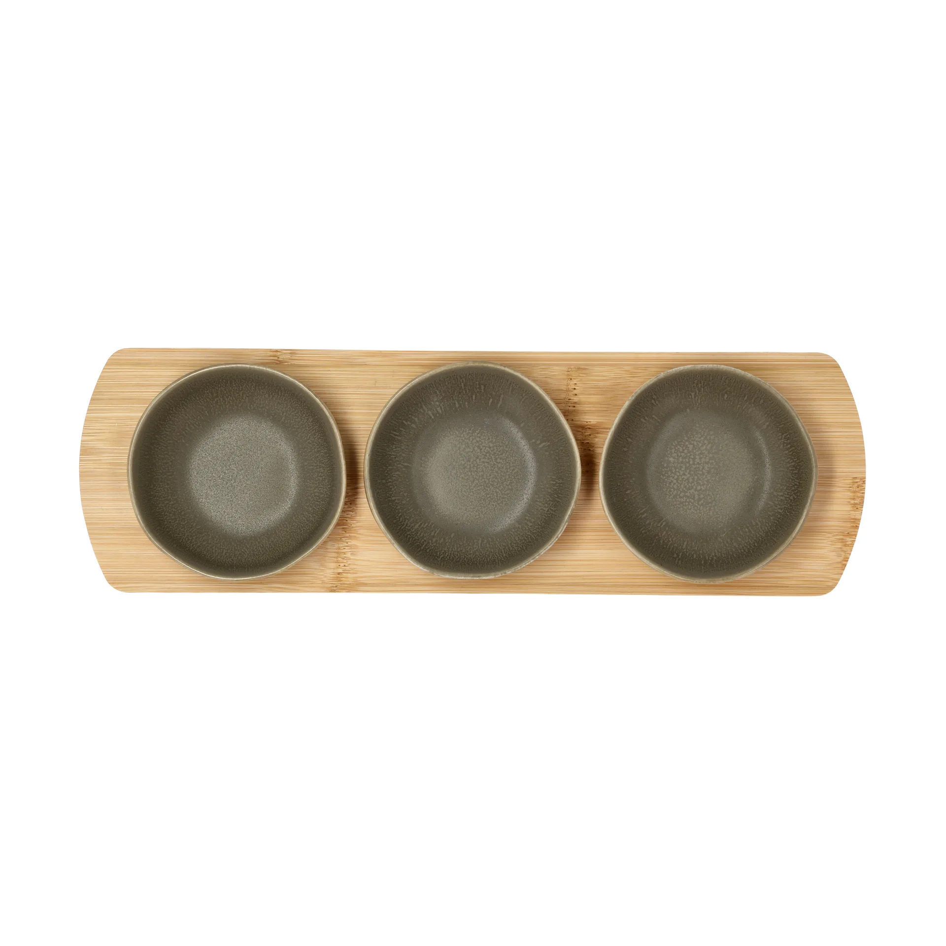 Shoku bambusbrett med 3 skåler, Warm Brown Villa Collection