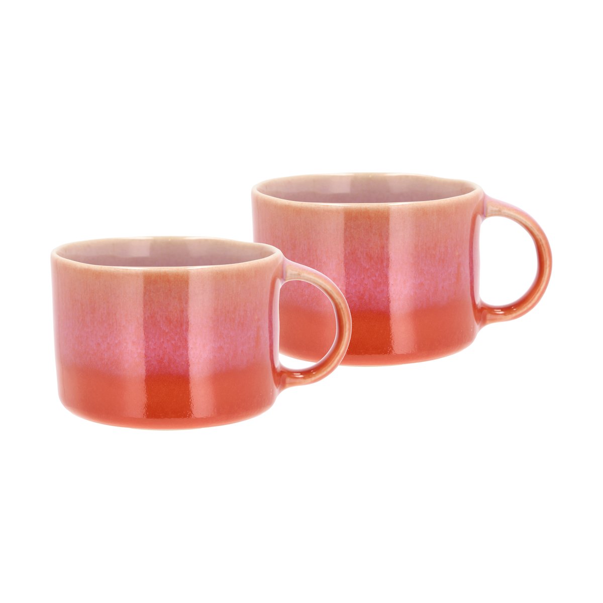 Villa Collection Styles kopp med hank 16 cl 2-pk Lilla-oransje