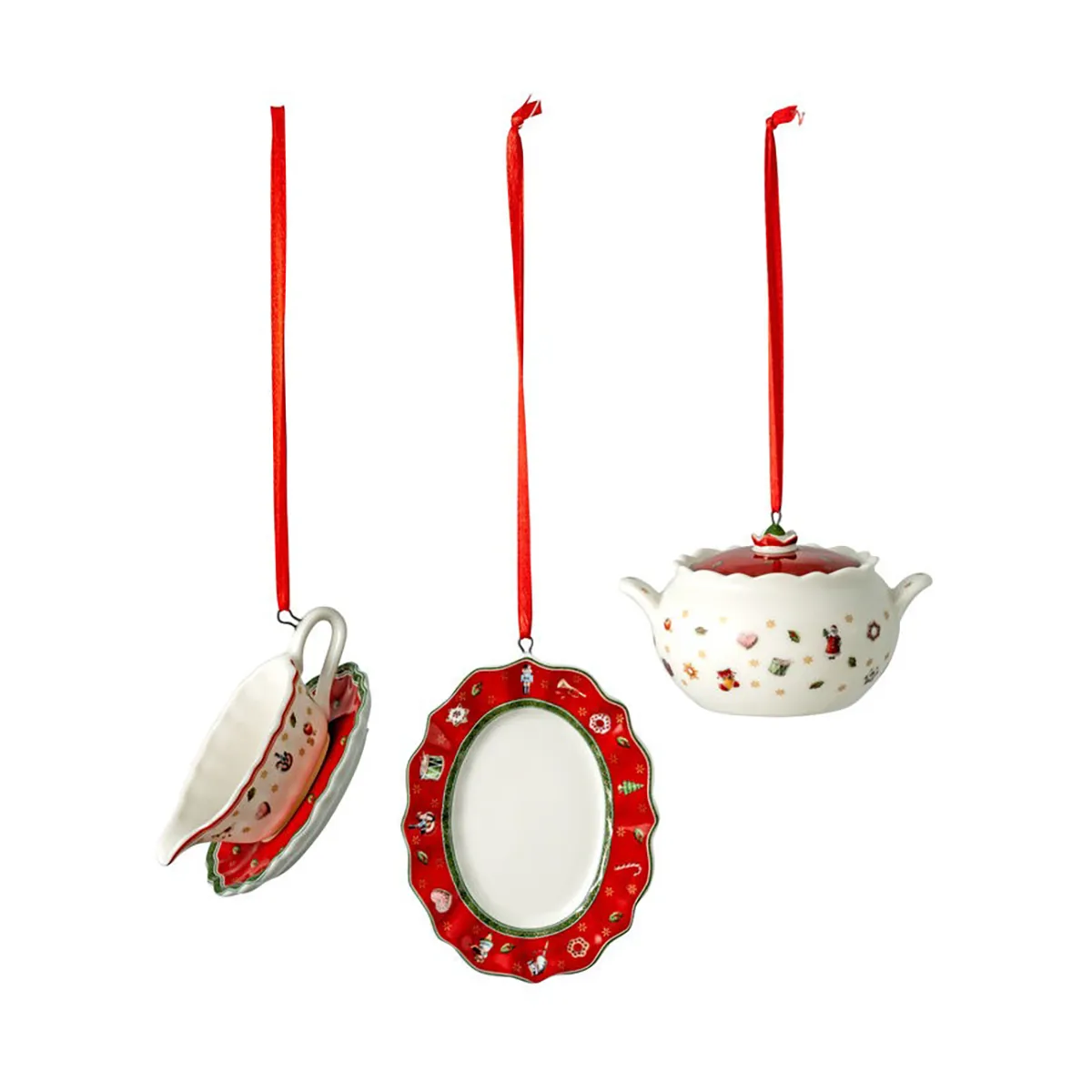 Toy's Delight juletreanheng servering 3 deler, Hvit-rød Villeroy & Boch