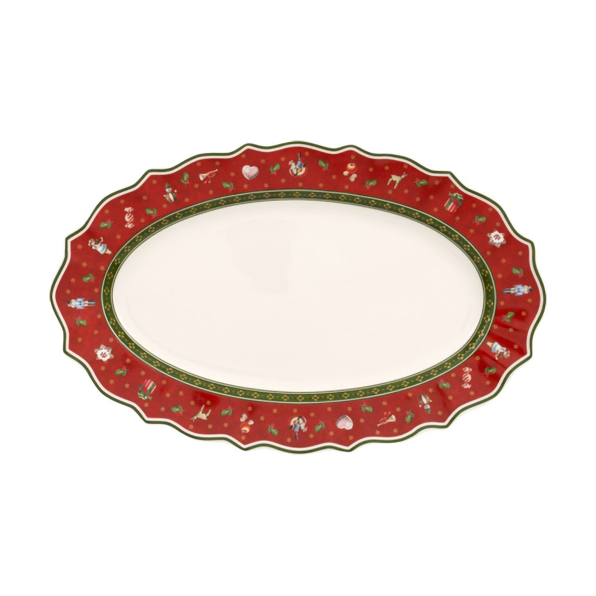 Villeroy & Boch Toy's Delight serveringsfat M 23,5x38 cm Hvit-rød