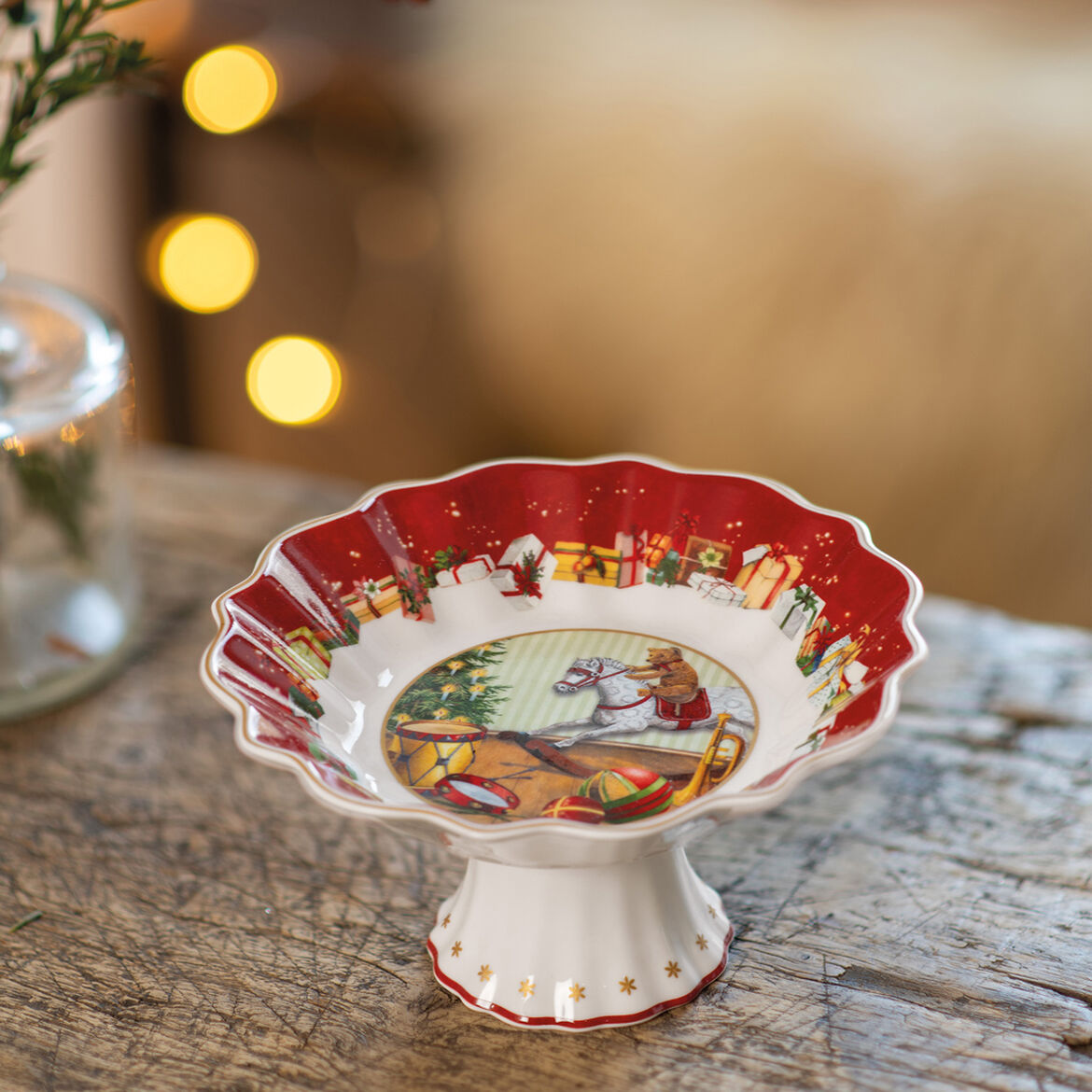 Villeroy & Boch Toy's Fantasy skål på fot 14,7 cm Hvit-rød