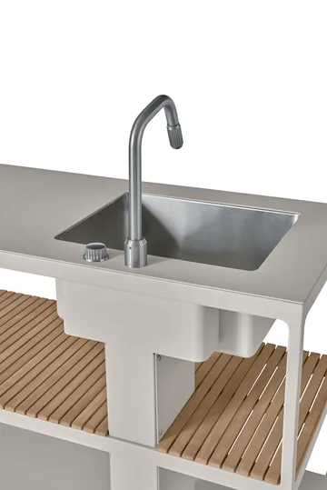 Vipp742 Open-Air kjøkkenmodul med vask - Warm grey, 154x59x93 cm - Vipp