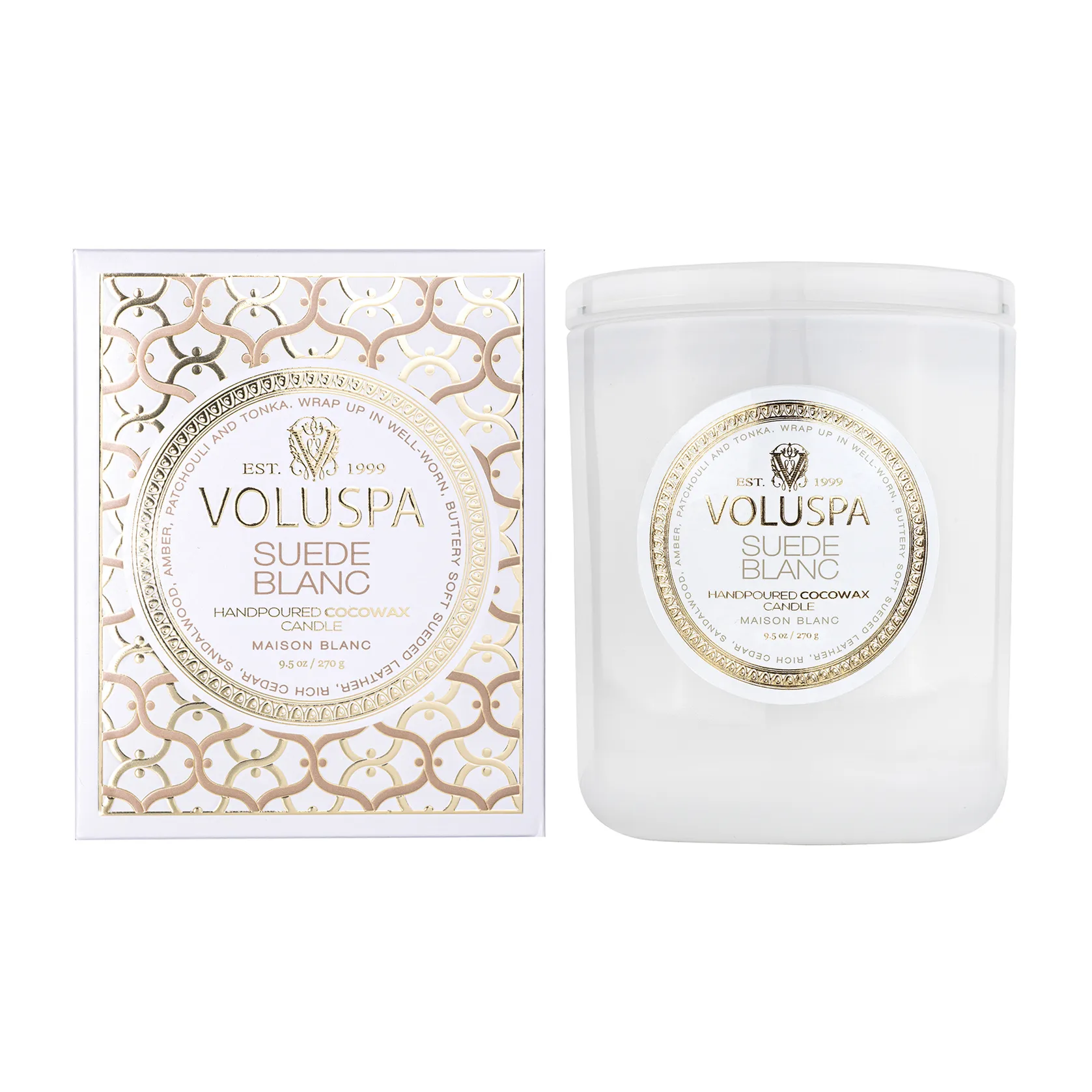 Classic Maison Blanc duftlys 60 timer, Suede Blanc Voluspa