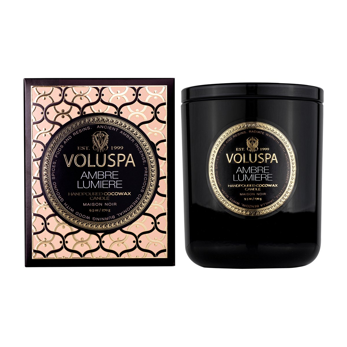 Voluspa Ambre Lumiere Classic Boxed Candle 60h