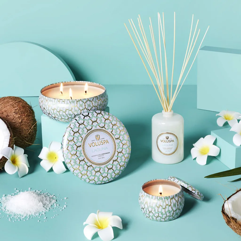 Maison Blanc 3-wick Tin duflys 40 timer, Laguna Voluspa