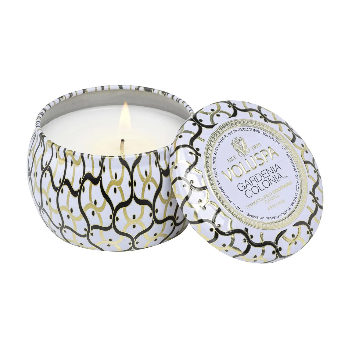 Maison Blanc Mini Tin duftlys 25 timer, Gardenia Colonia Voluspa