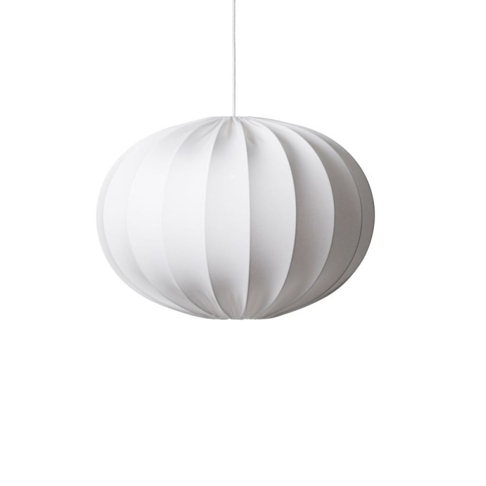 Taklampe, oval kule, 65 cm, hvit