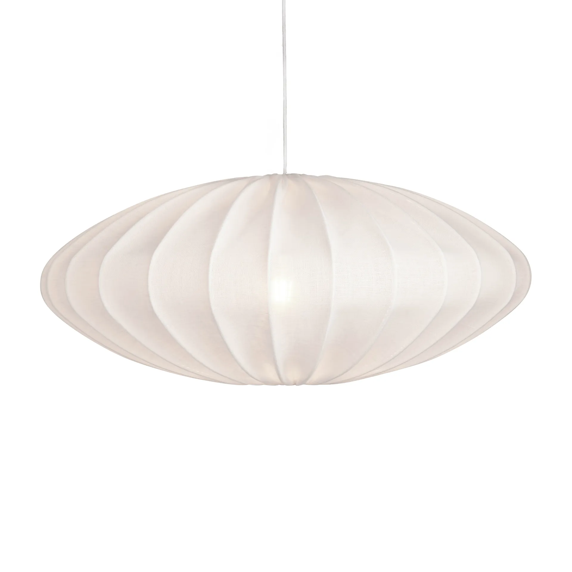 Ellipse lampeskjerm 65 cm lin, Hvit Watt & Veke