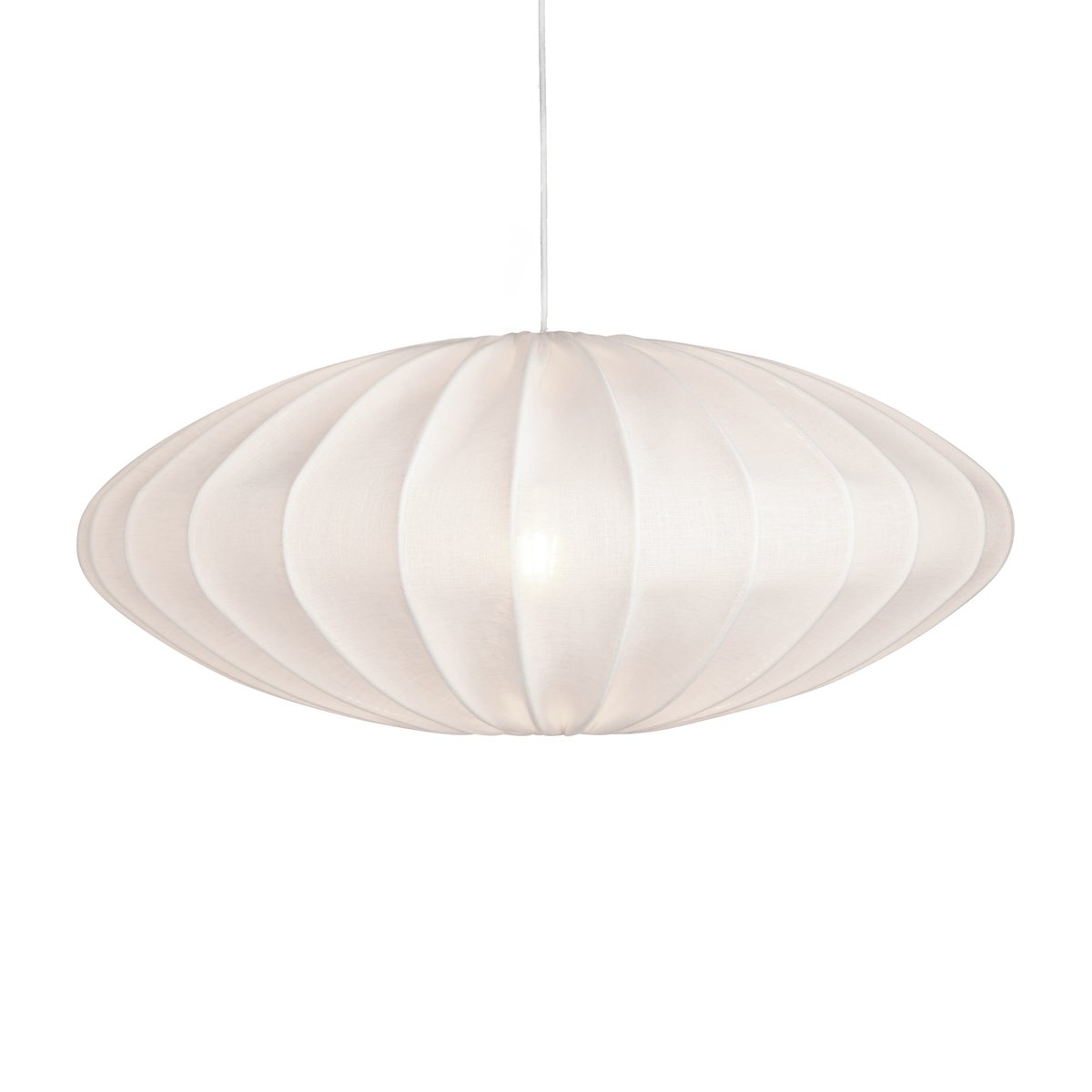 Ellipse taklampe, 65 cm, lin, hvit