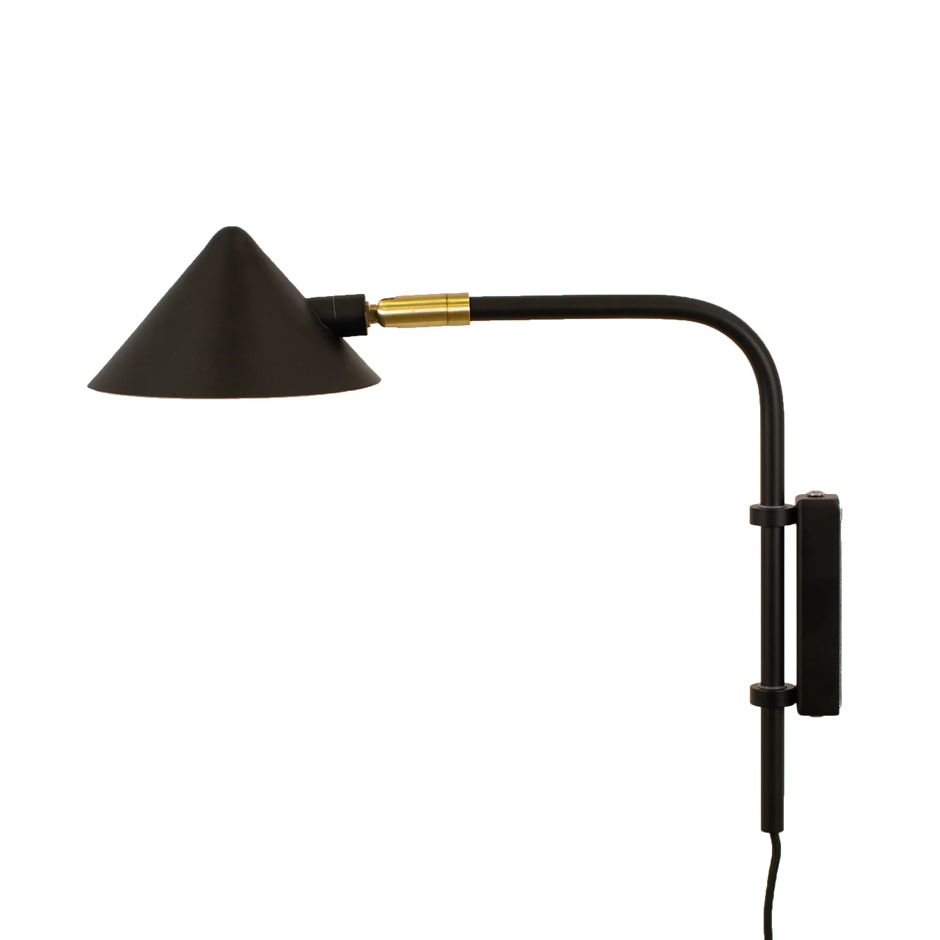 Kelly vegglampe kort arm, Svart-gull Watt & Veke