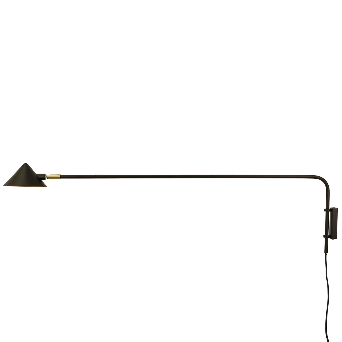 Watt & Veke Kelly vegglampe lång arm Svart-gull