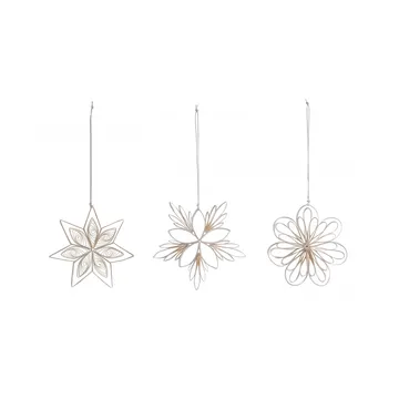 Star mix juletrepynt 3-pakning - Hvit - Watt & Veke