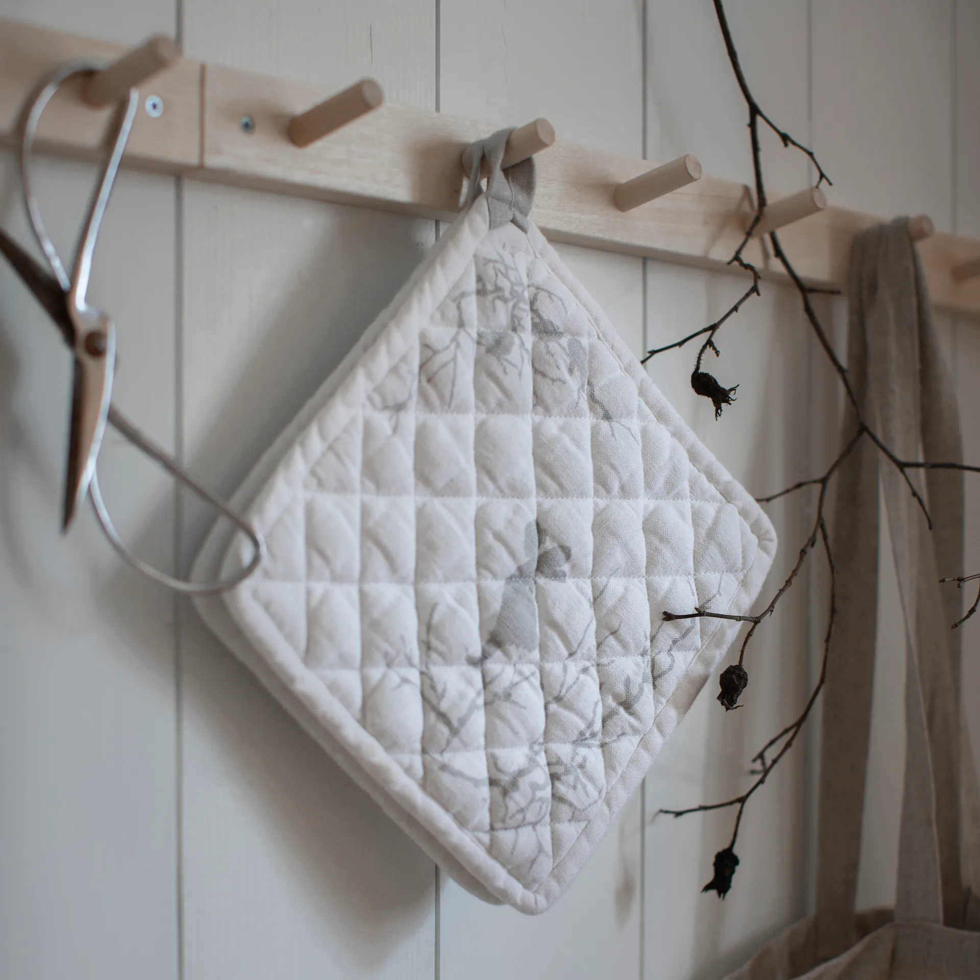 Alv grytelapp 2-stk., Hvit Wik & Walsøe