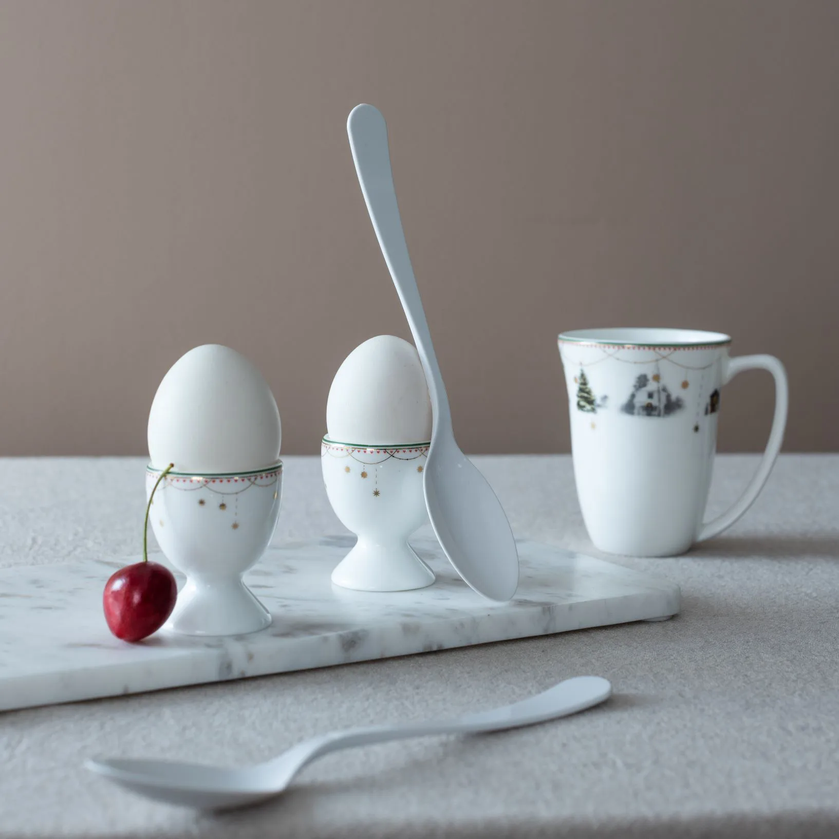 Julemorgen eggeglass 2-stk., Hvit Wik & Walsøe