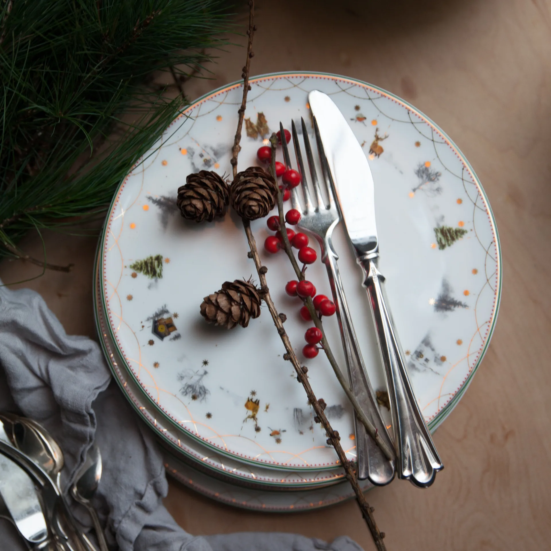 Julemorgen tallerken Ø20 cm 6-pakning Wik & Walsøe