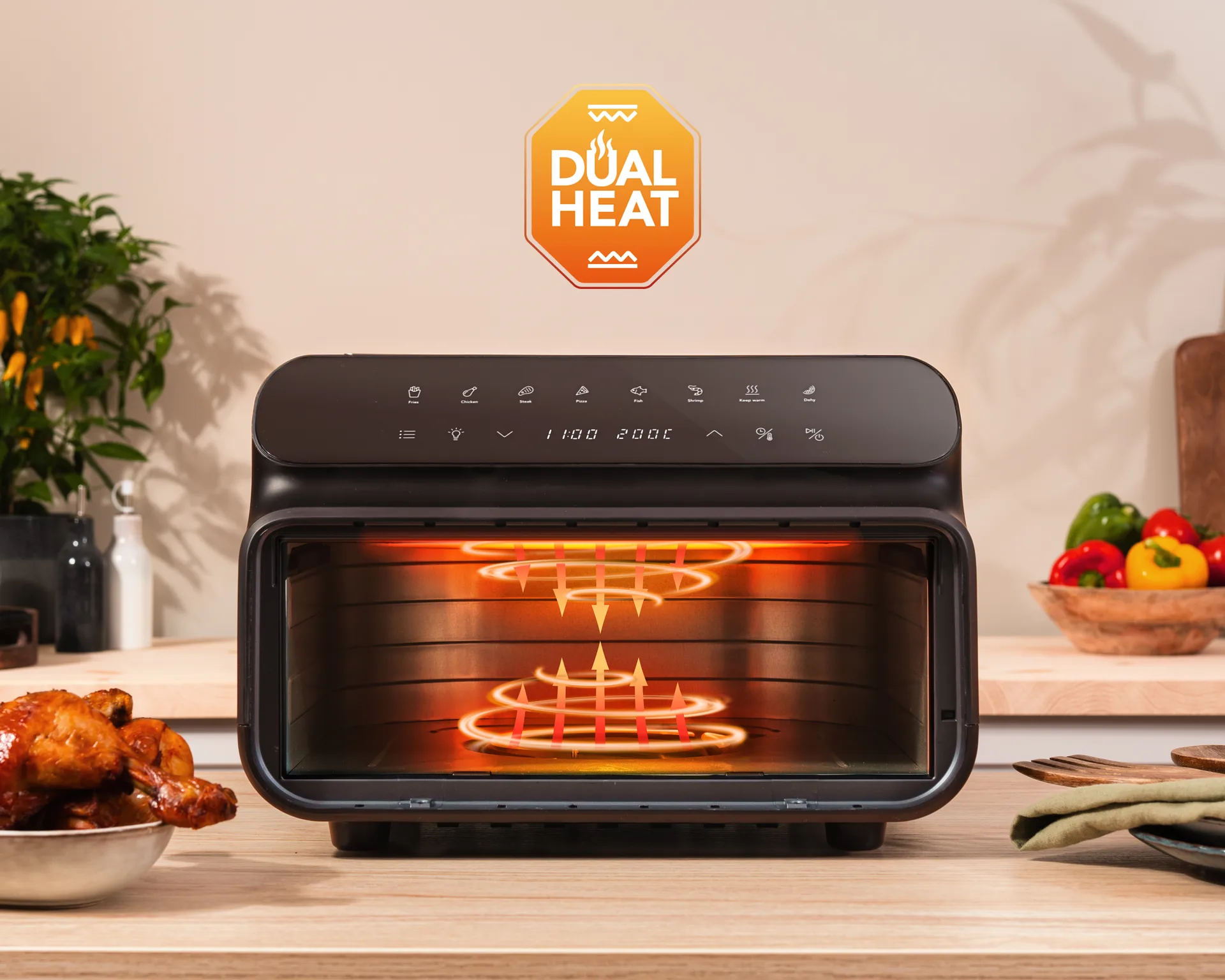 AFG-10 Dualfry Grill Airfryer 10 L, Svart Wilfa