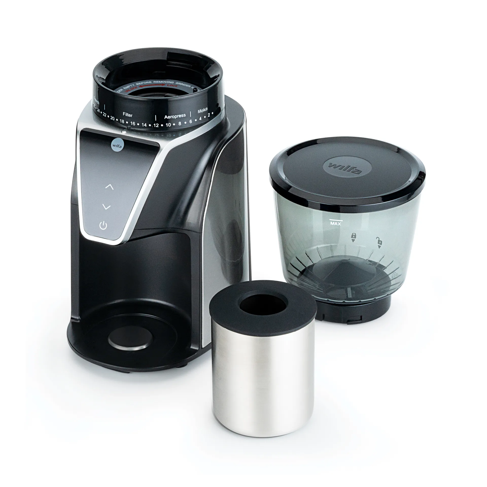 CG1S-275 kaffekvern med digital timer, Svart Wilfa
