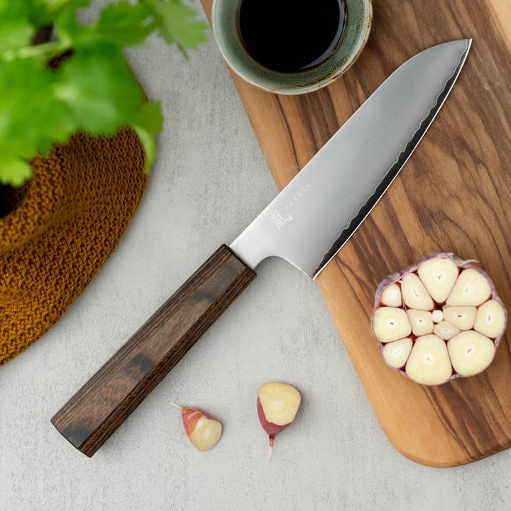Hana santokukniv 12,5 cm, Rustfritt stål-pakkawood Yaxell