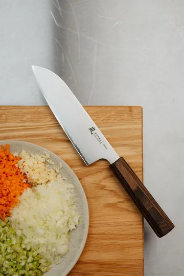 Hana santokukniv 16,5 cm - Rustfritt stål-pakkawood - Yaxell