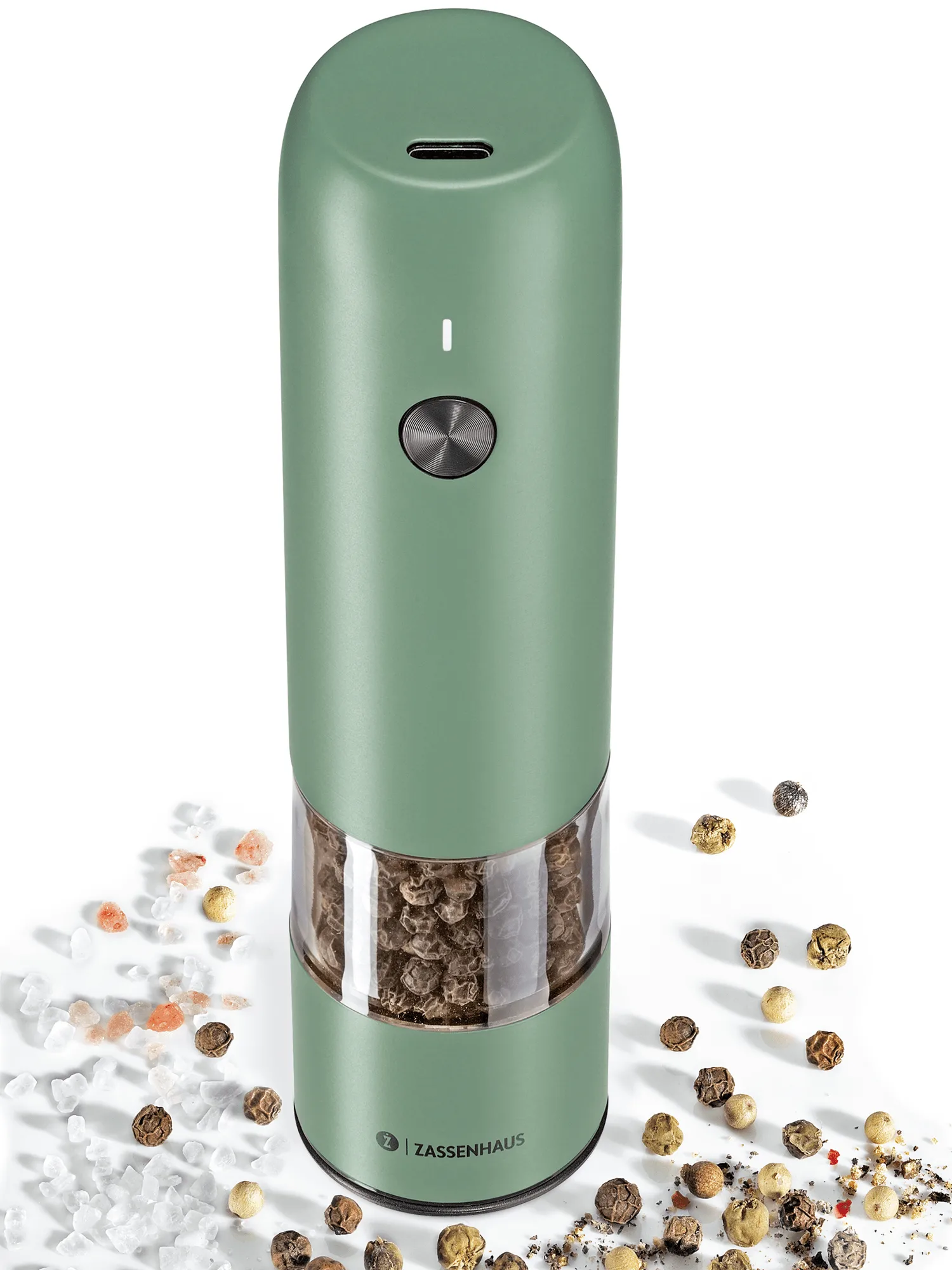 Köln elektrisk pepperkvern, Grønn, 14 cm Zassenhaus