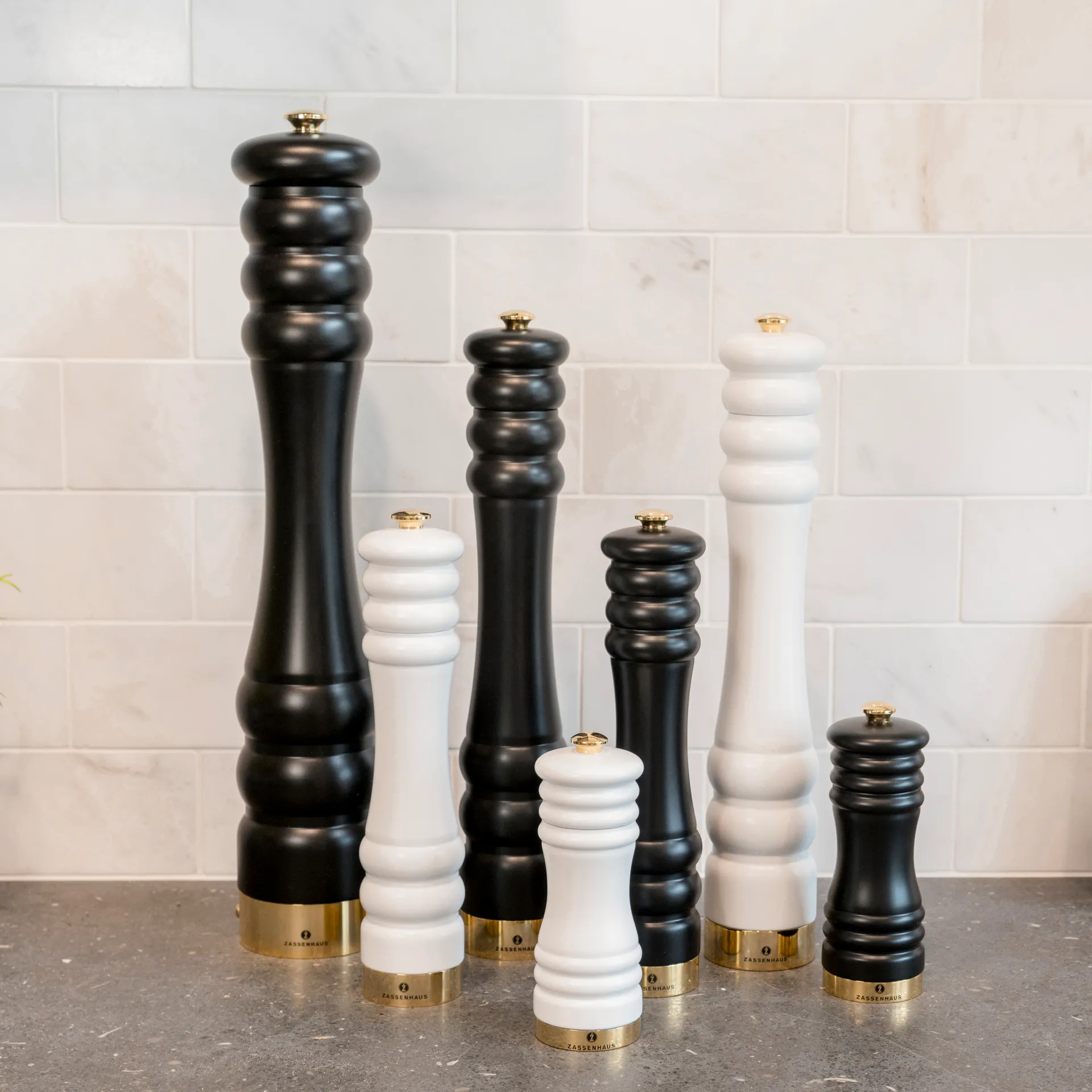 München pepperkvern matt 35 cm, Svart-gull Zassenhaus