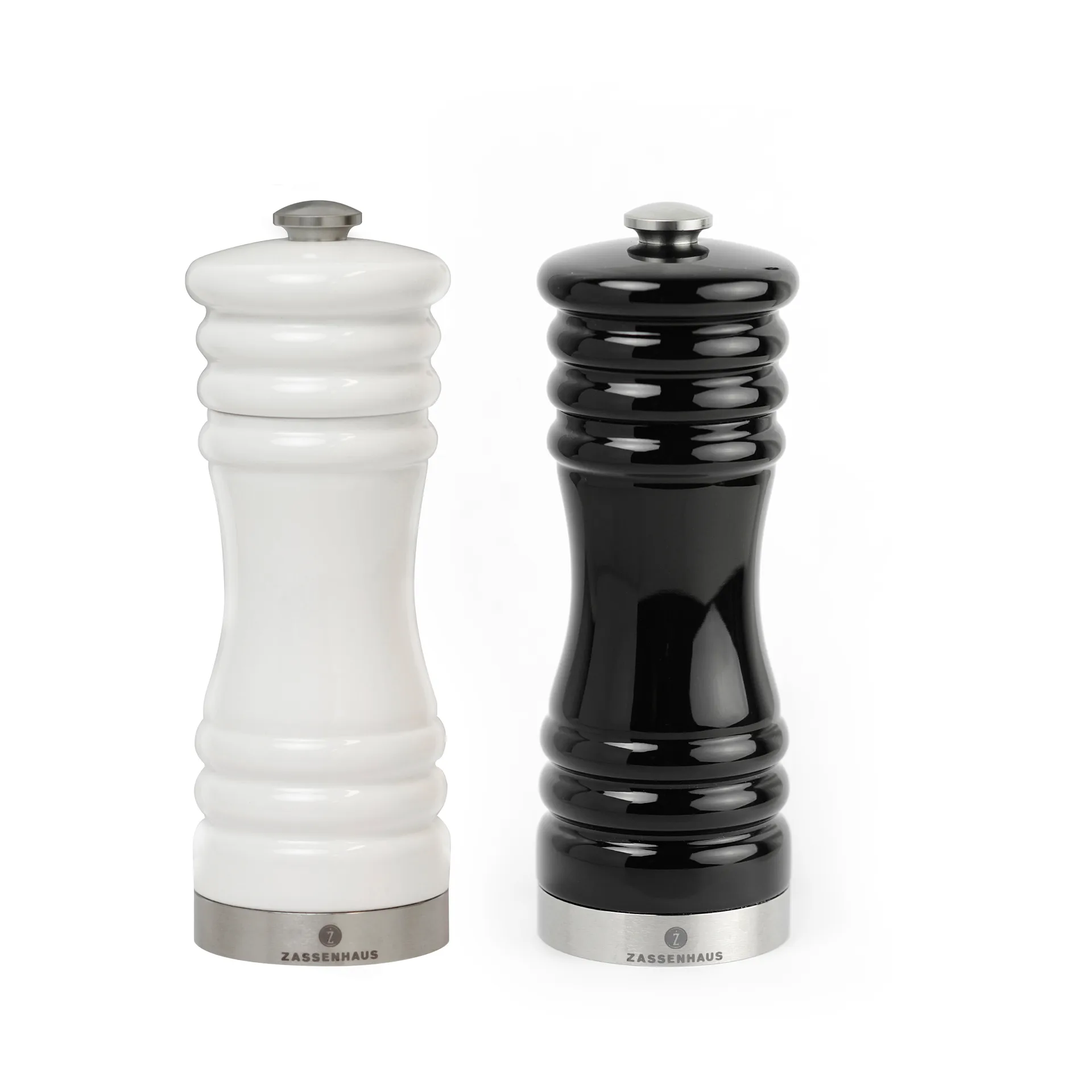 München salt- og pepperkvern blank 15 cm 2 deler, Sort-hvit Zassenhaus