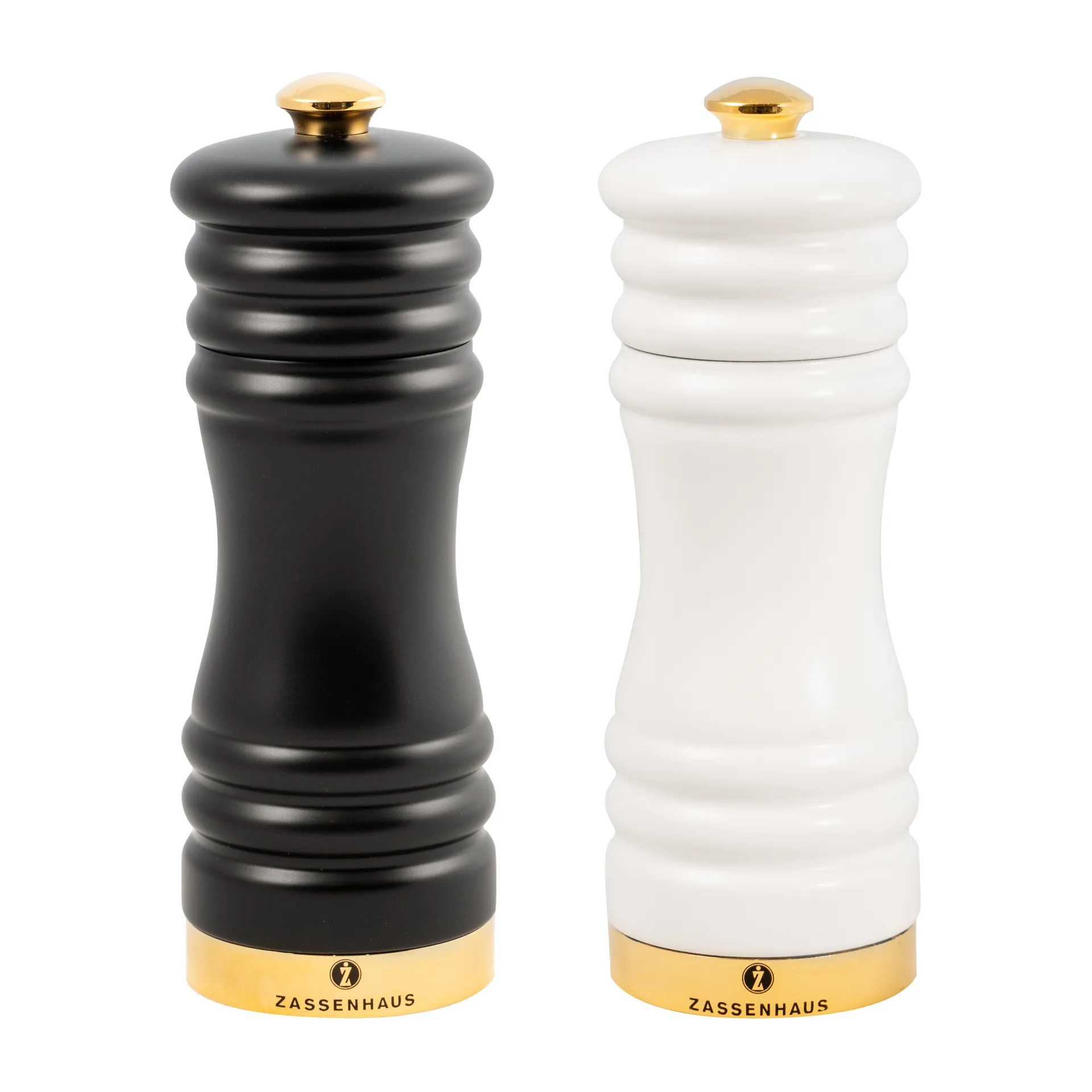 München salt- og pepperkvern matt 15 cm 2 deler, Sort-hvit-gull Zassenhaus