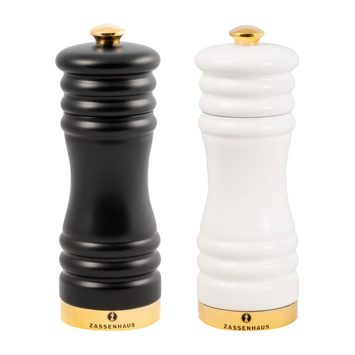München salt- og pepperkvern matt 15 cm 2 deler, Sort-hvit-gull Zassenhaus