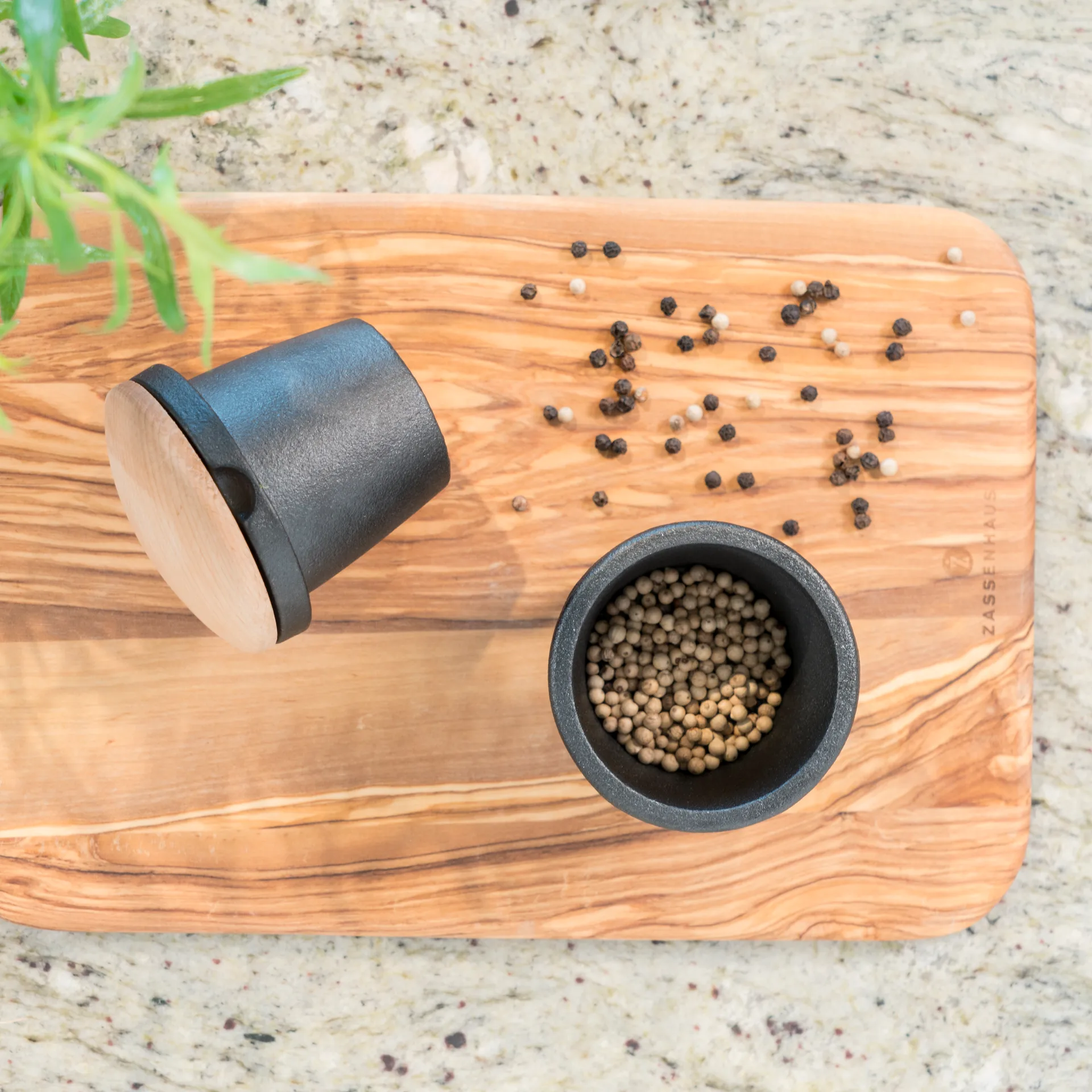 Zassenhaus mortel oppbevaringsboks med trelokk, 2 deler Zassenhaus