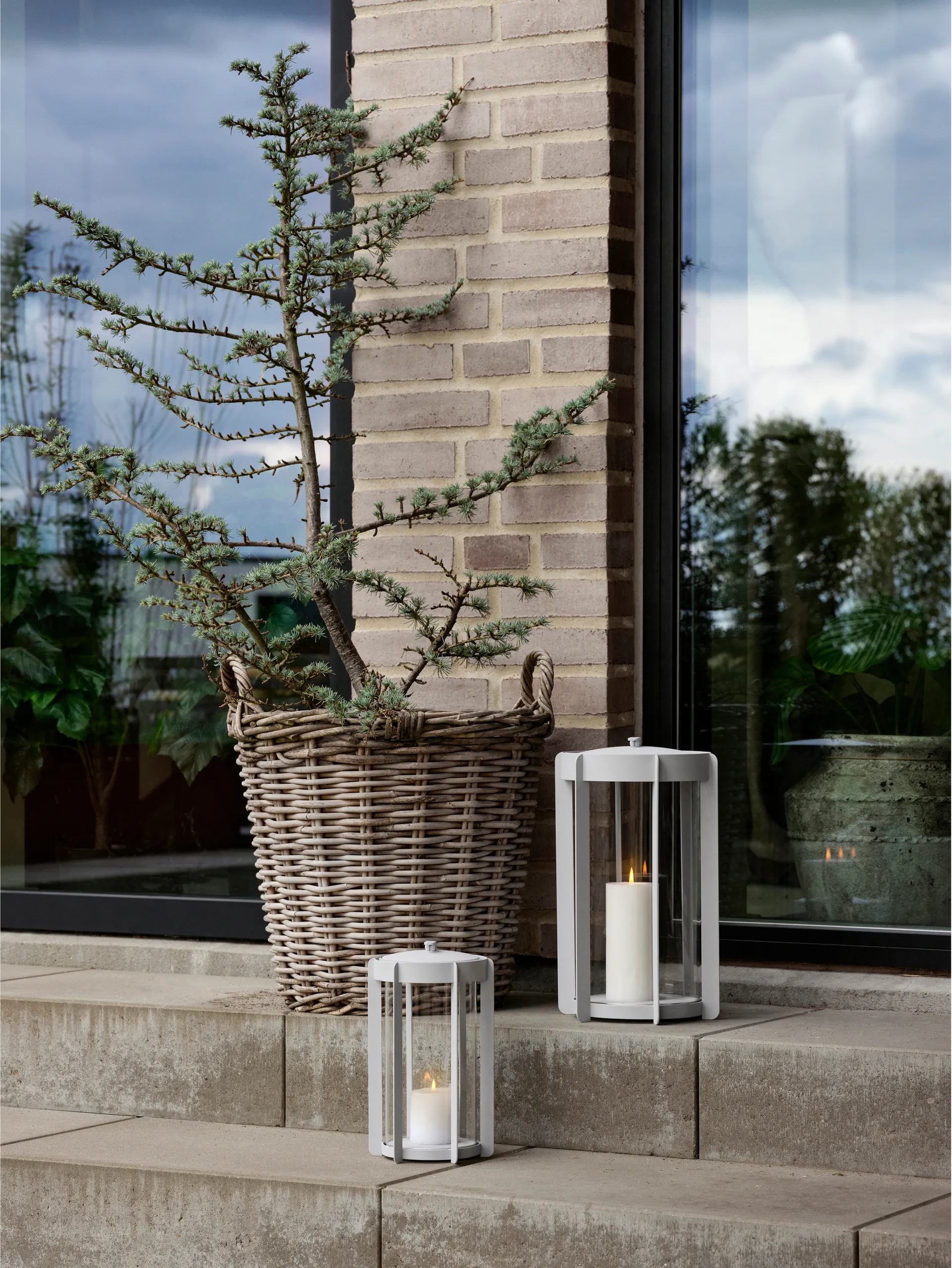 Firefly Lanterne lyslykt 25 cm, Soft grey Zone Denmark