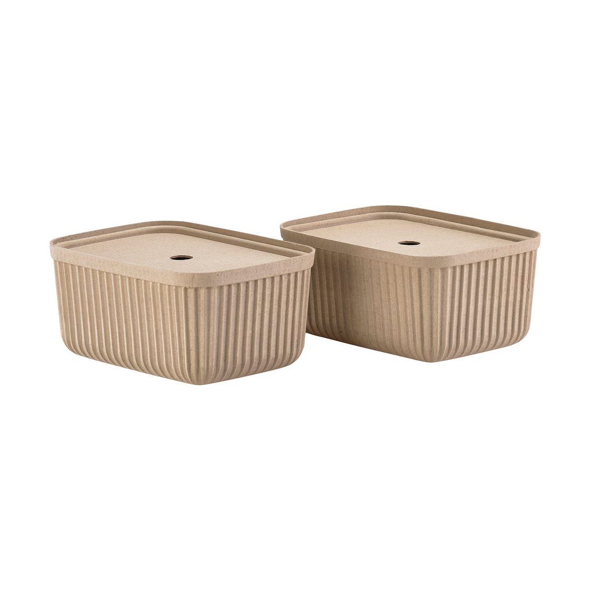 Zone Denmark Pulp oppbevaringsboks 23x32 cm 2-pack Natural Brown