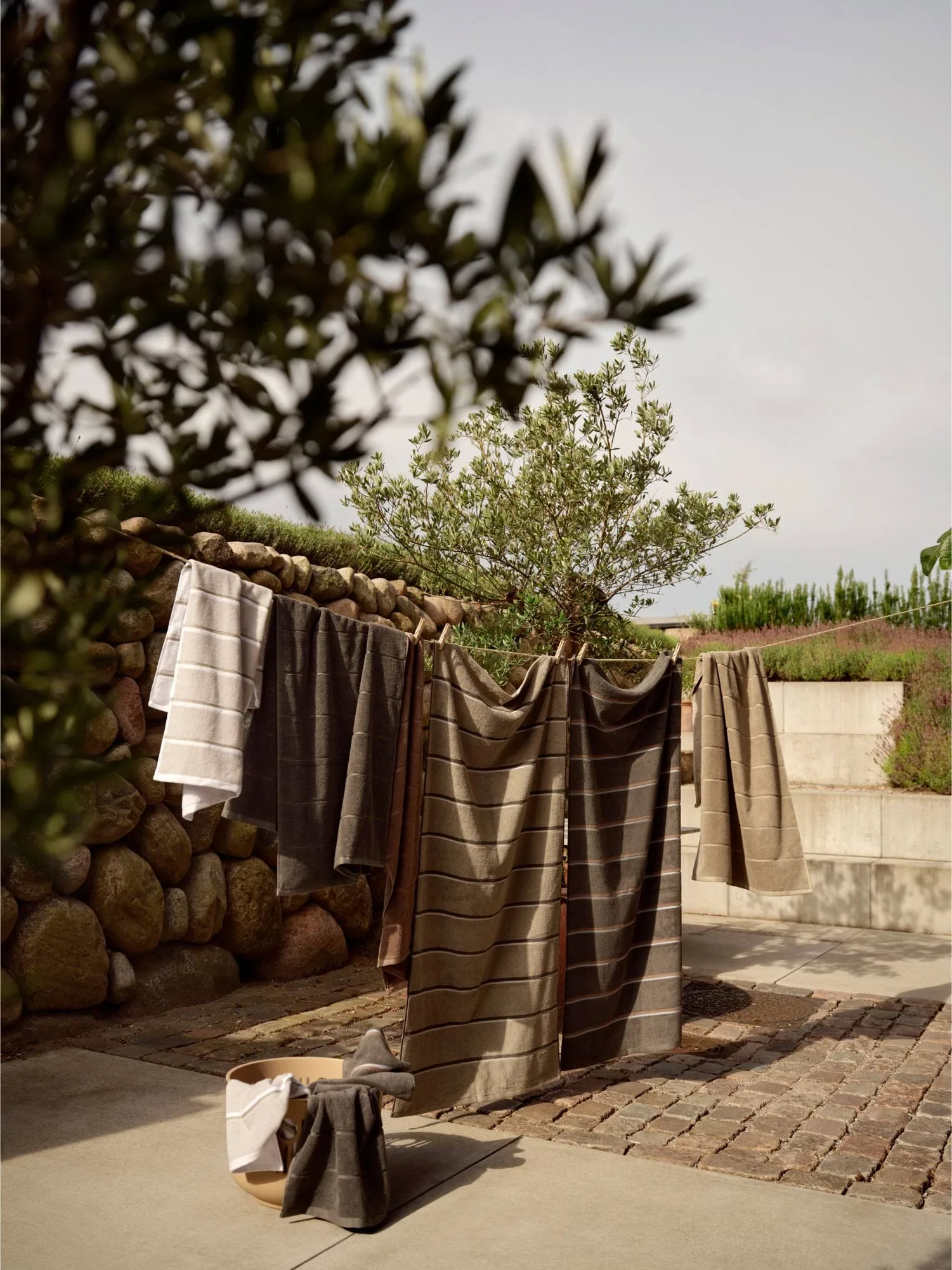 Sauna Håndkle, Grey-blue fog-soft grey, 70x140 cm Zone Denmark