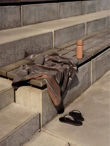Sauna Håndkle - Taupe-camel-sky blue, 70x140 cm - Zone Denmark